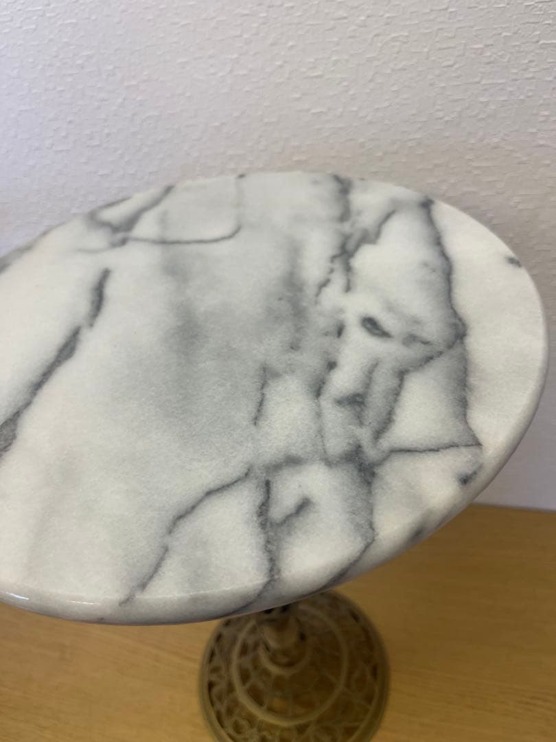 大理石 フラワースタンド 花台 サイドテーブル インテリア 装飾　円形テーブル