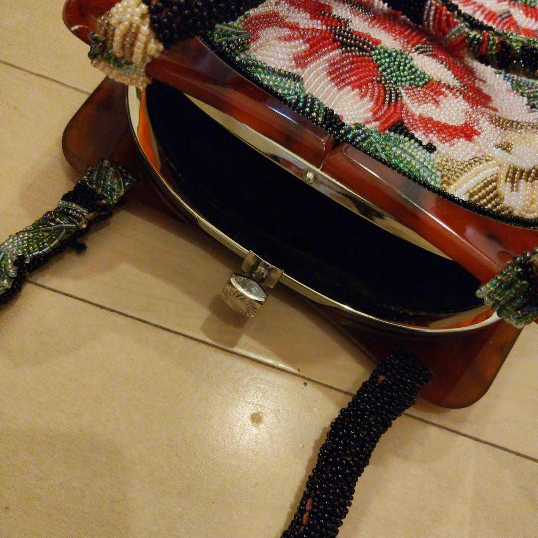 花柄ビーズ刺繍 和装用バッグ