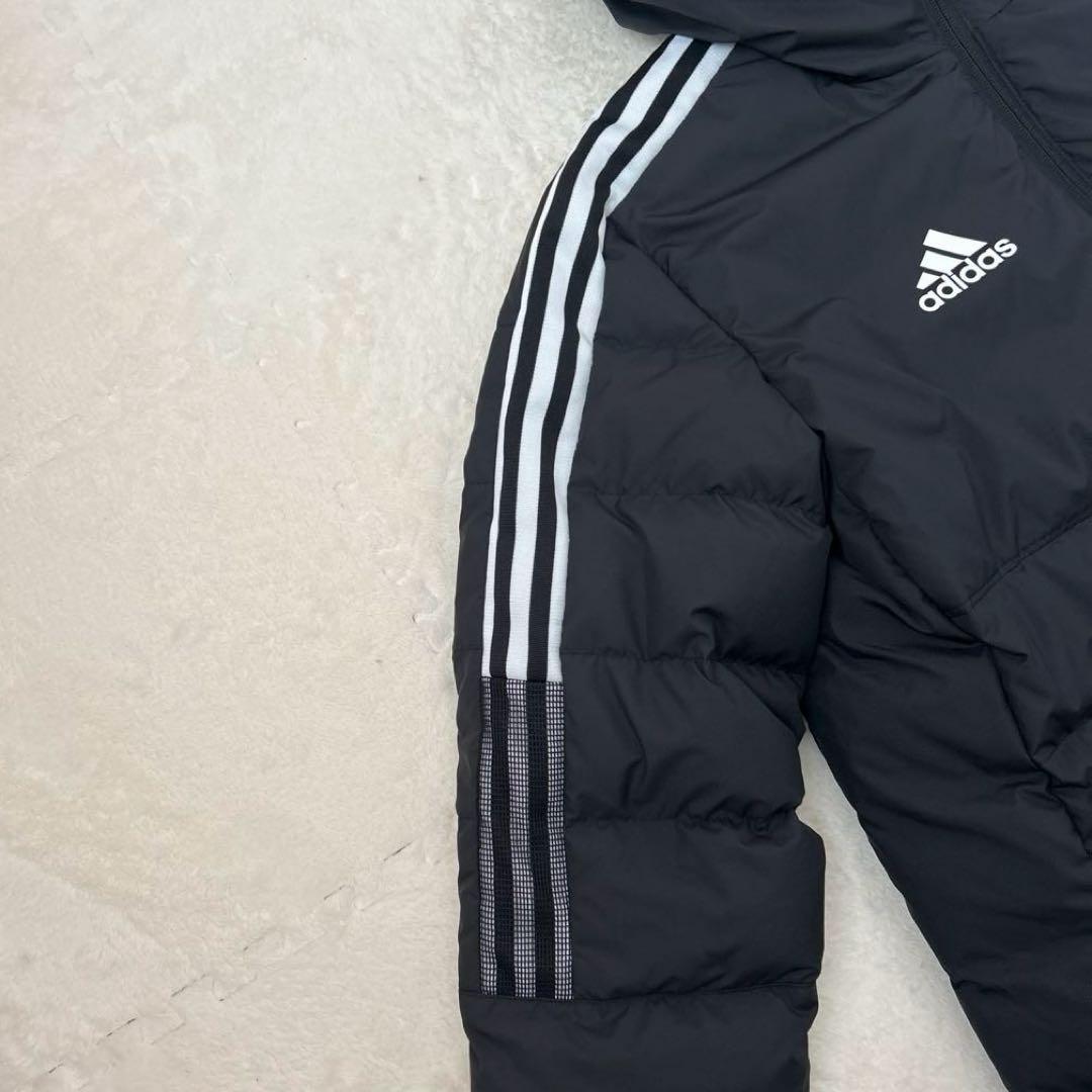 adidas ロングダウンコート ベンチコートブラック M 防寒