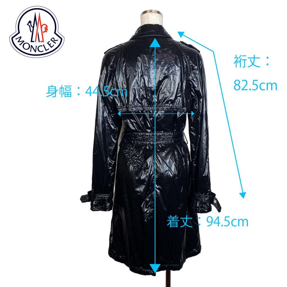 ★極美品★モンクレール ナイロン トレンチコート ロゴワッペン ベルト付き M