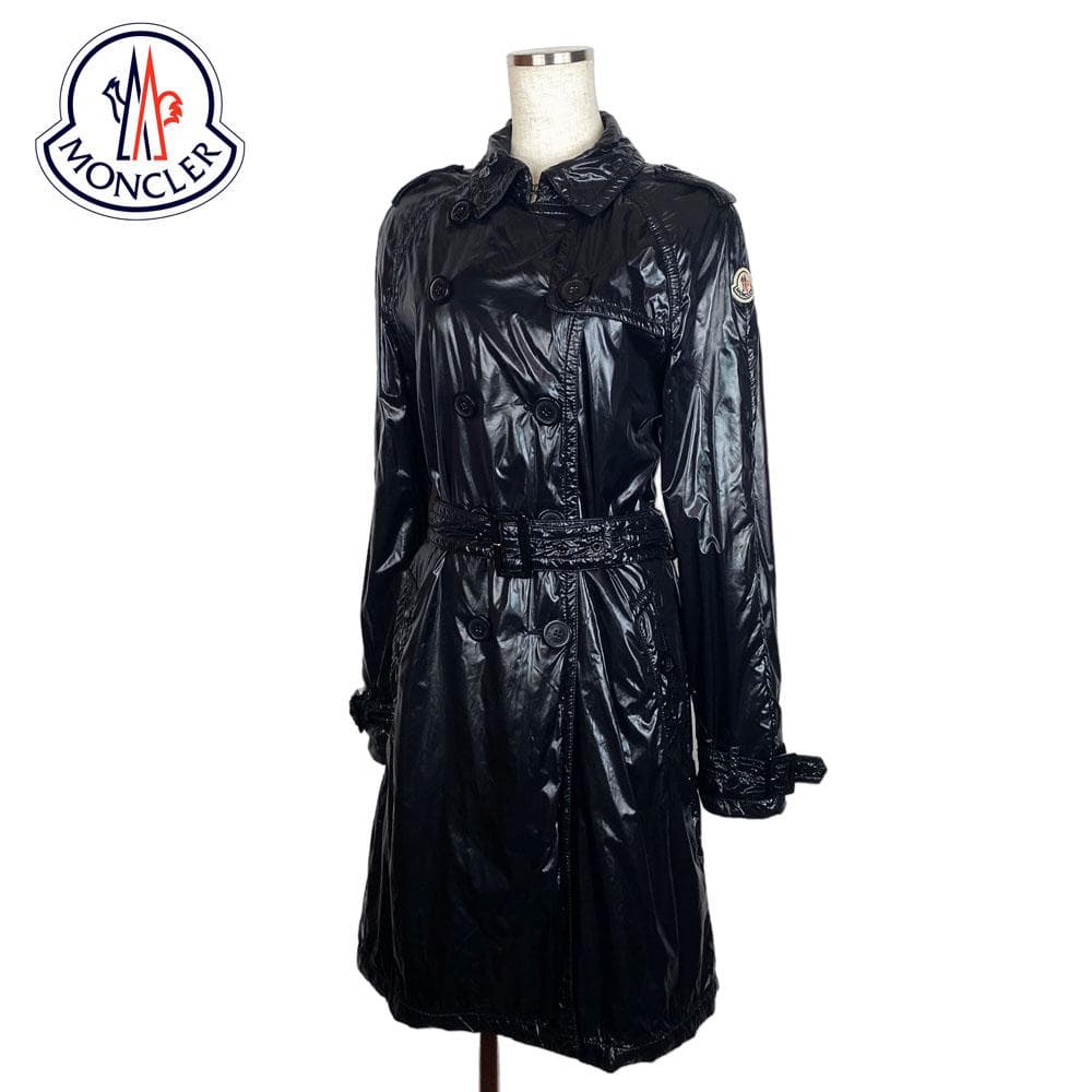 ★極美品★モンクレール ナイロン トレンチコート ロゴワッペン ベルト付き M
