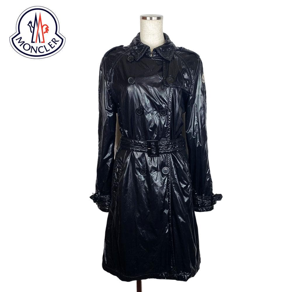 ★極美品★モンクレール ナイロン トレンチコート ロゴワッペン ベルト付き M