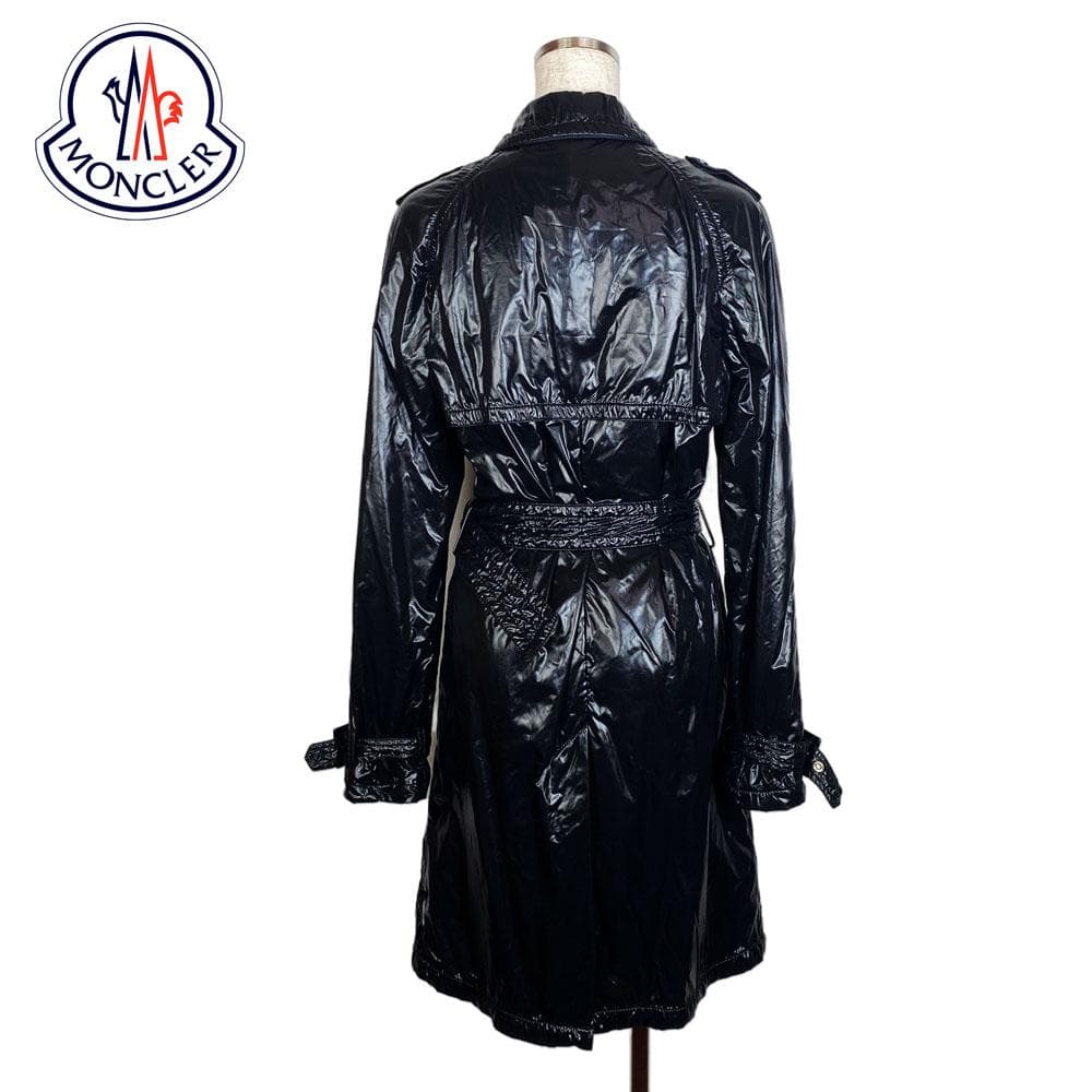 ★極美品★モンクレール ナイロン トレンチコート ロゴワッペン ベルト付き M