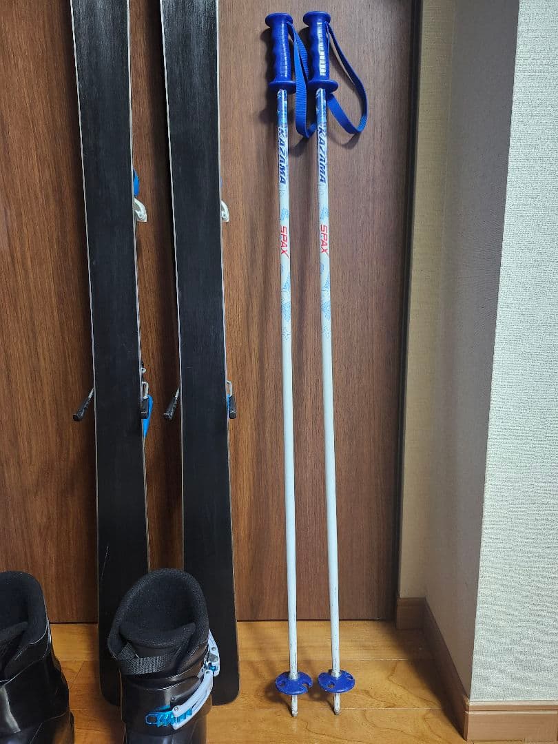 子供スキー板セット　スキー板 136cm ブーツ 24cm ストック　100cm