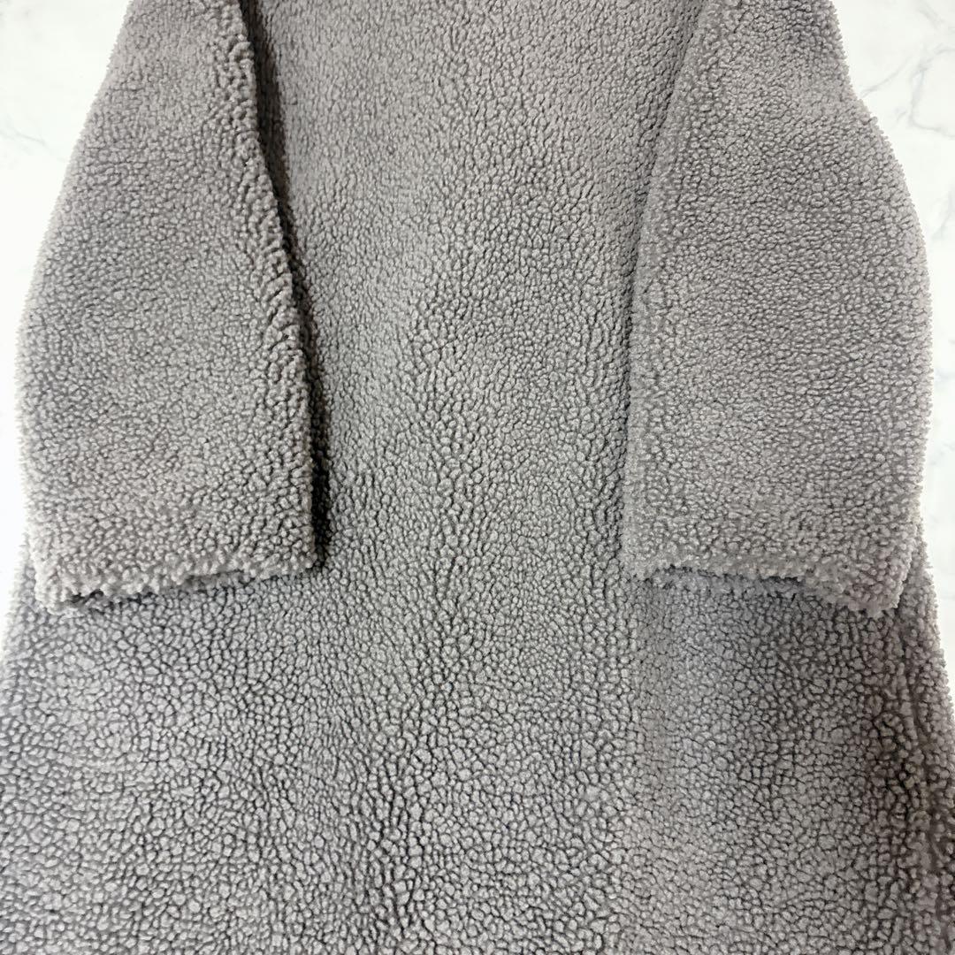 ✨美品 即完売品✨ ZARAダブル テディベアコート ボア グレー ロング L