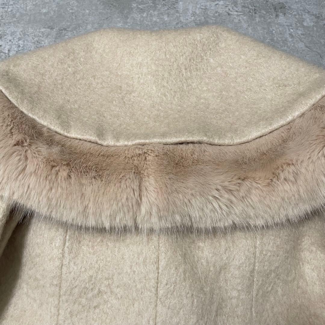 美品⭐︎リリーブラウン ビジューボタン ファー付き コート 定価3.9万 ベージュ