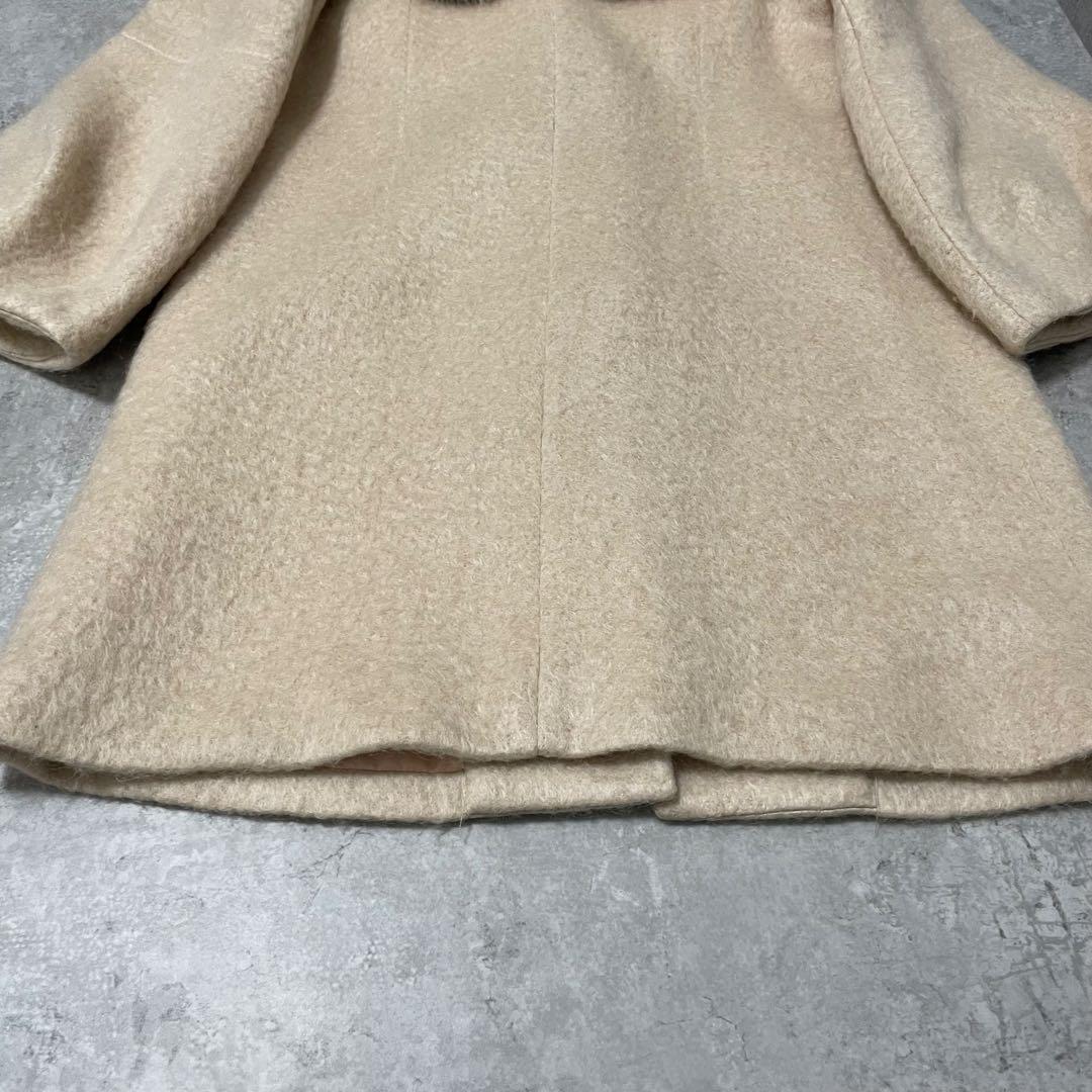 美品⭐︎リリーブラウン ビジューボタン ファー付き コート 定価3.9万 ベージュ