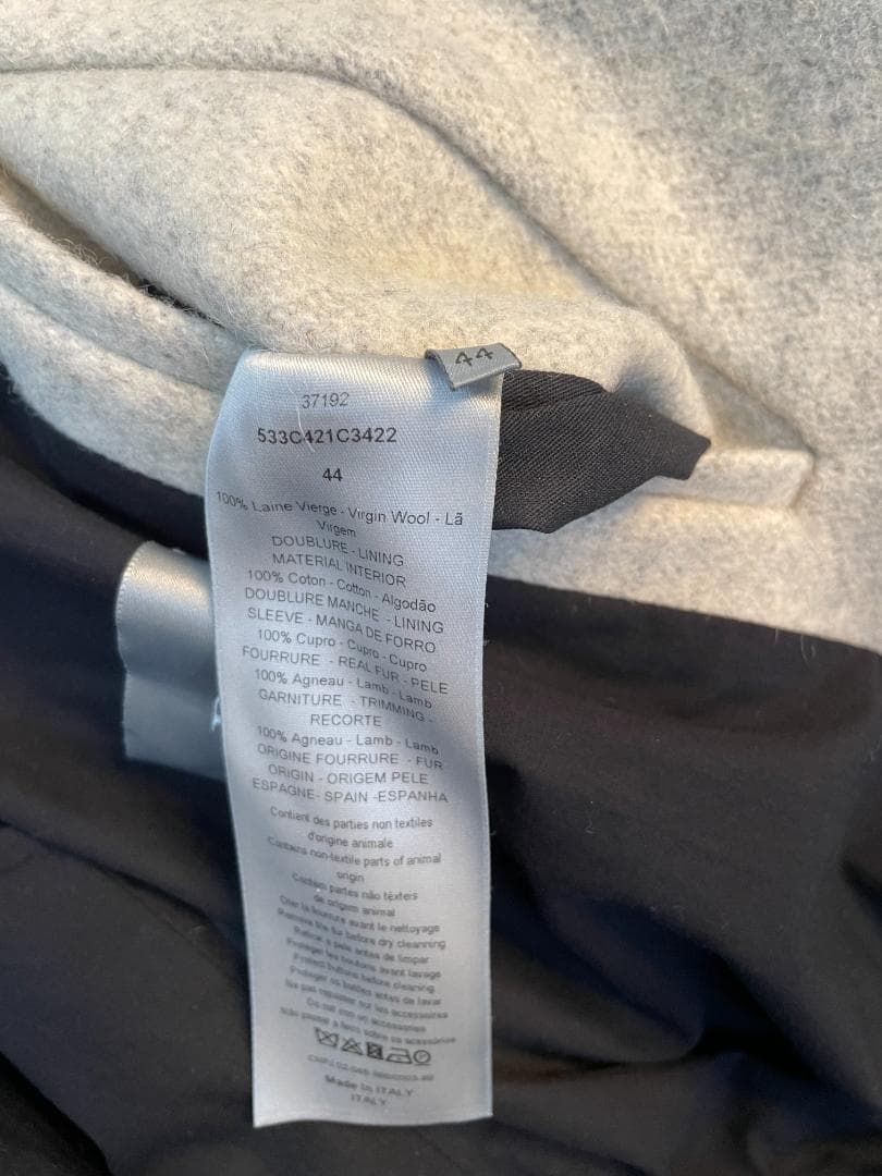 DIOR　ウールジャケット　グレー　サイズ４４　ハンガー・ガーメントケース