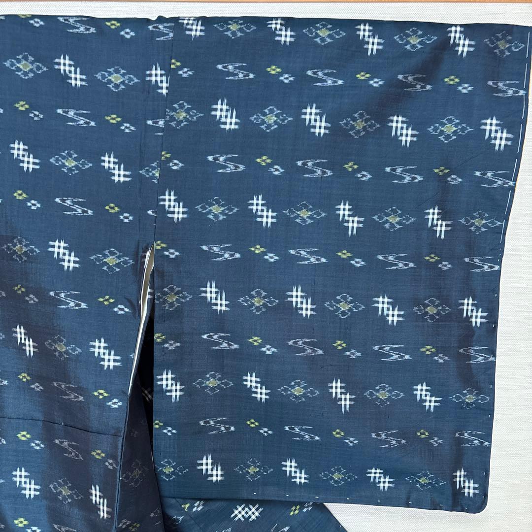 琉球絣　青緑　しつけ付き