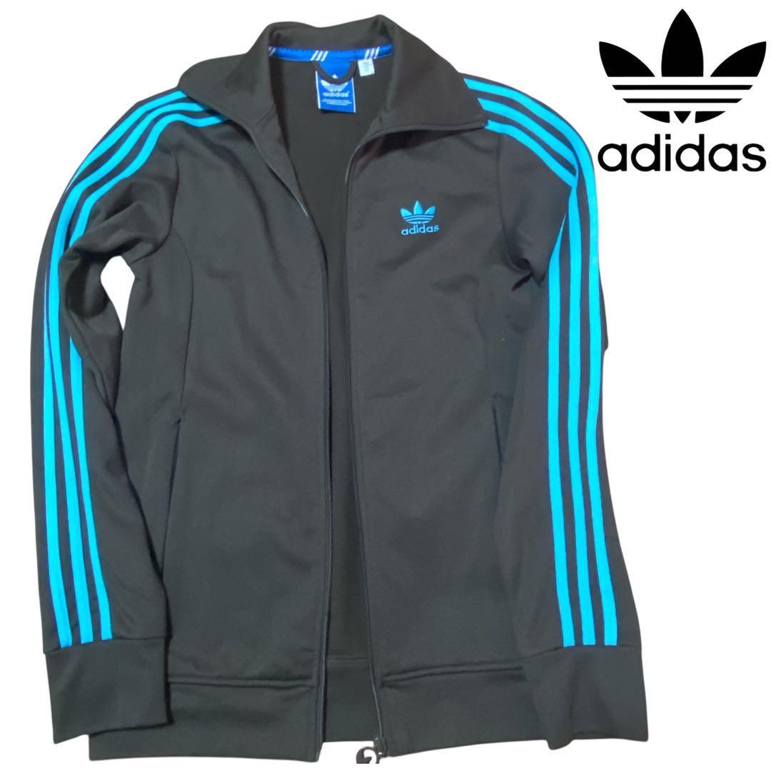 【希少】アディダス トラックジャケット 茶色×水色 ヨーロッパTT M サイズ