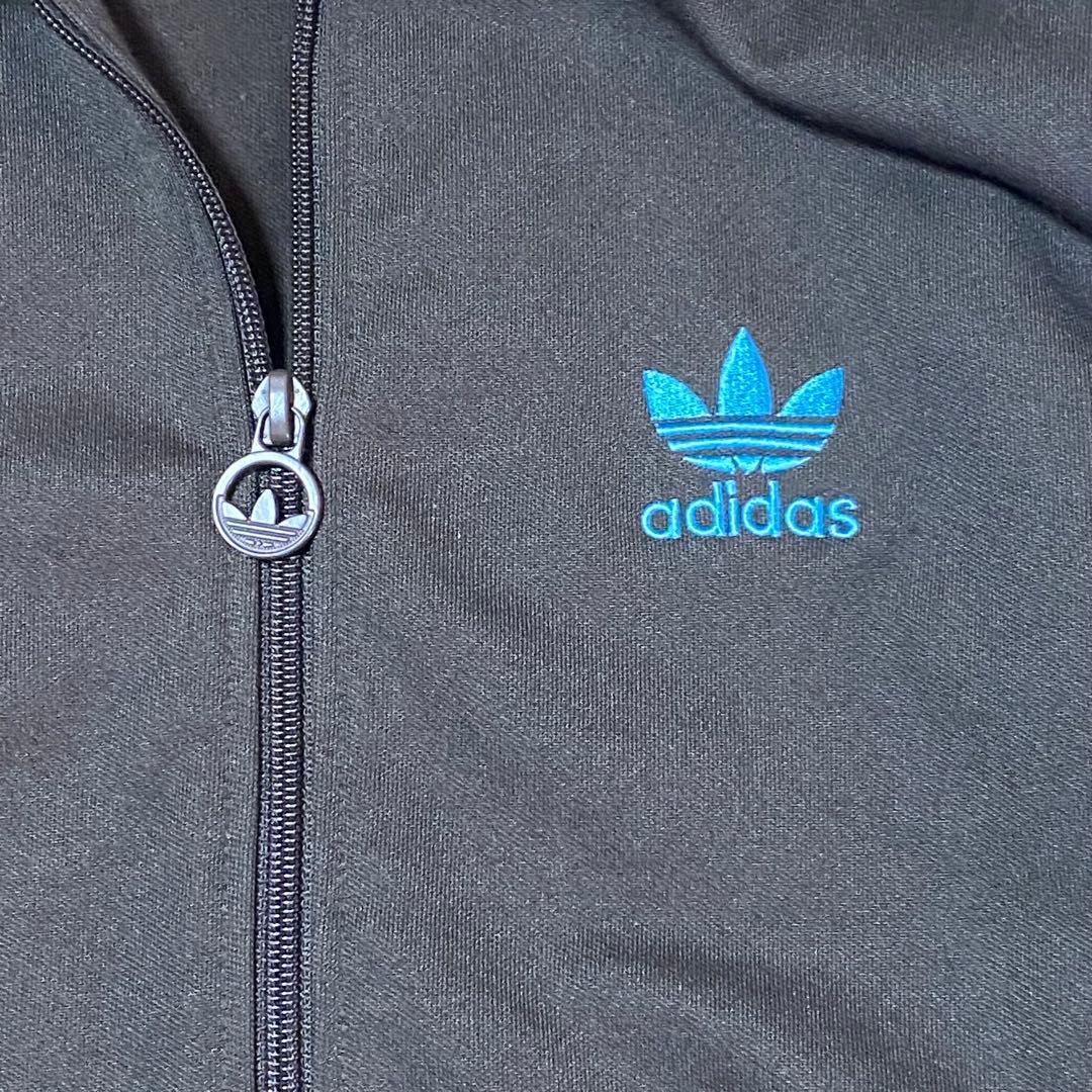 【希少】アディダス トラックジャケット 茶色×水色 ヨーロッパTT M サイズ