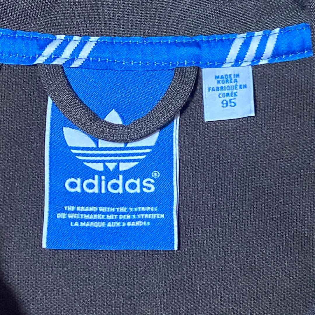 【希少】アディダス トラックジャケット 茶色×水色 ヨーロッパTT M サイズ