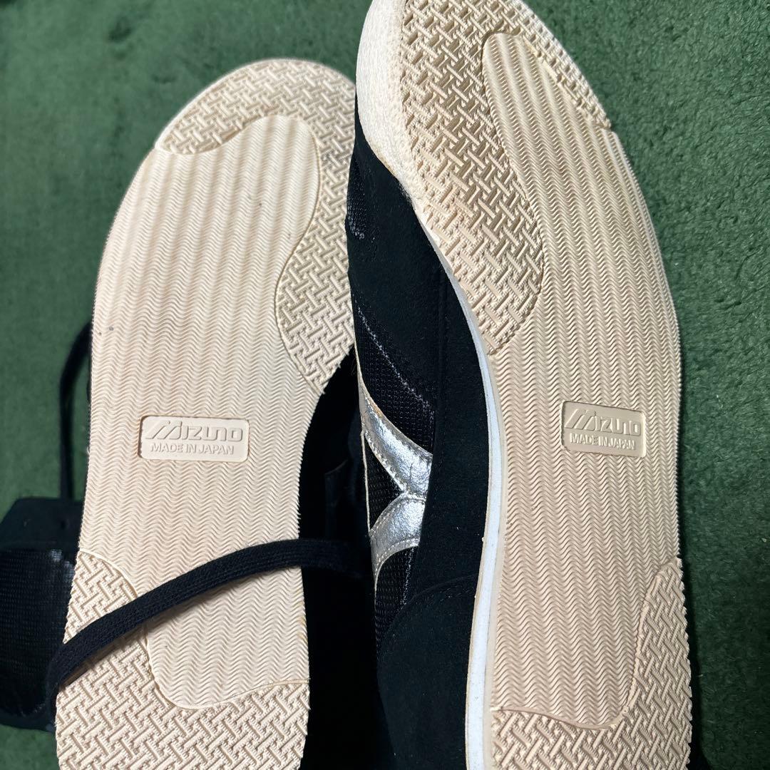 Mizunoボクシングシューズ 黒/銀　25 ミズノ