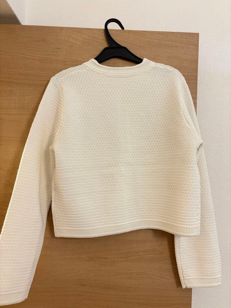 【最終値下げ新品】anuans ノーカラーラーベンニットジャケット IVORY