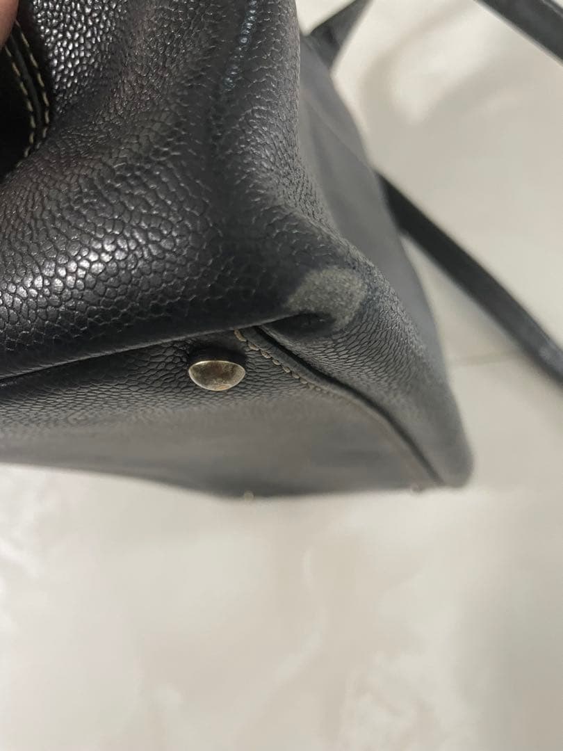 CHANEL キャビアスキン　2wayバッグ　ターンロック　ココマーク　シャネル