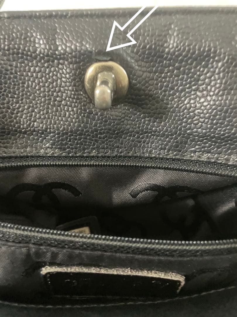 CHANEL キャビアスキン　2wayバッグ　ターンロック　ココマーク　シャネル