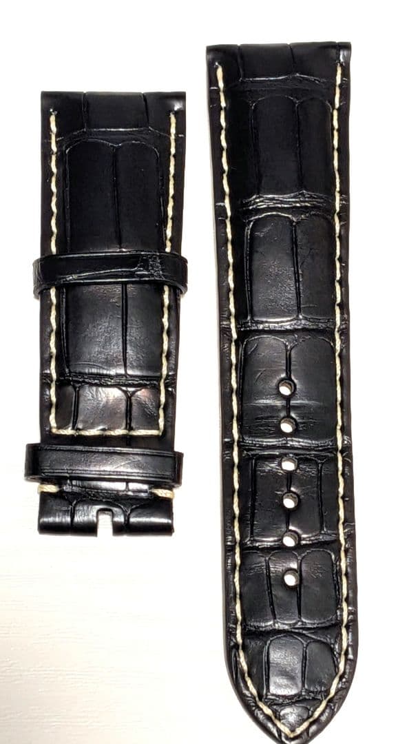 【holidays割】【美品】ブライトリング クロコレザーベルト ブラック