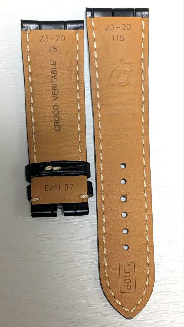 【holidays割】【美品】ブライトリング クロコレザーベルト ブラック