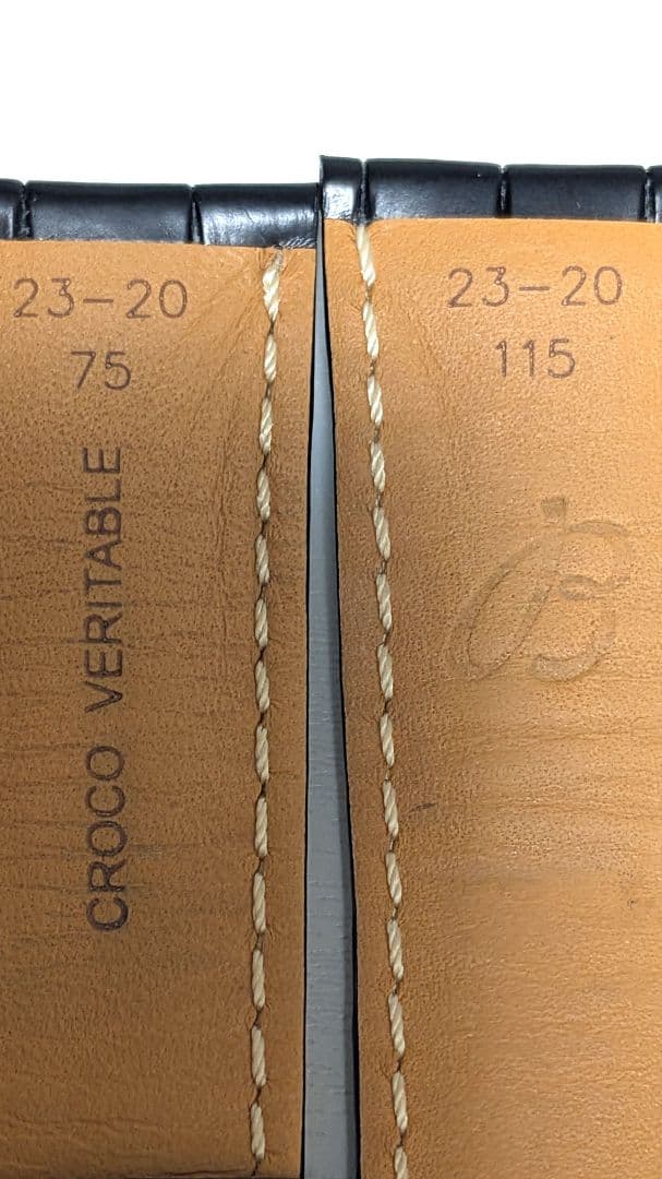 【holidays割】【美品】ブライトリング クロコレザーベルト ブラック