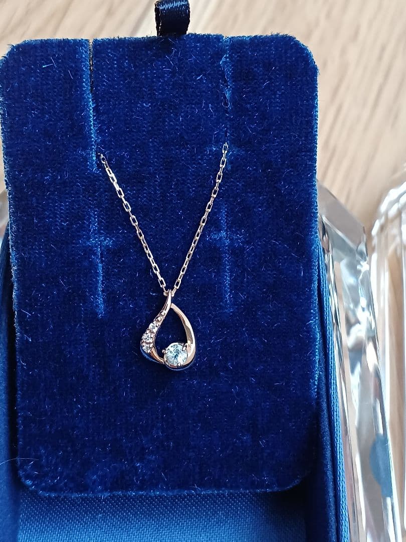 【kazyukazyu】ヴァンドーム青山☆K10☆アクアマリン☆ネックレス