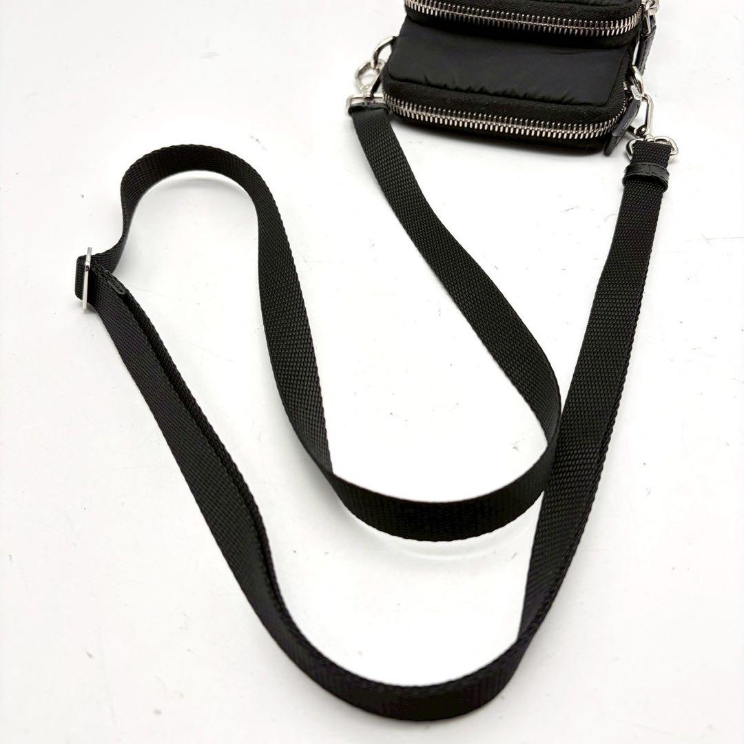 極美品 プラダ 三角プレートロゴ ナイロン ショルダー バッグ フォンケース