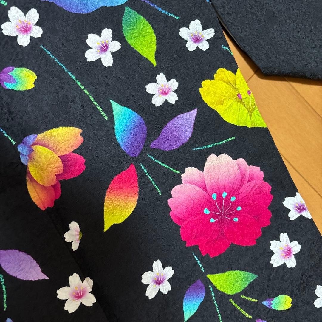 【12/19】振袖☆パステル花柄（黒色）