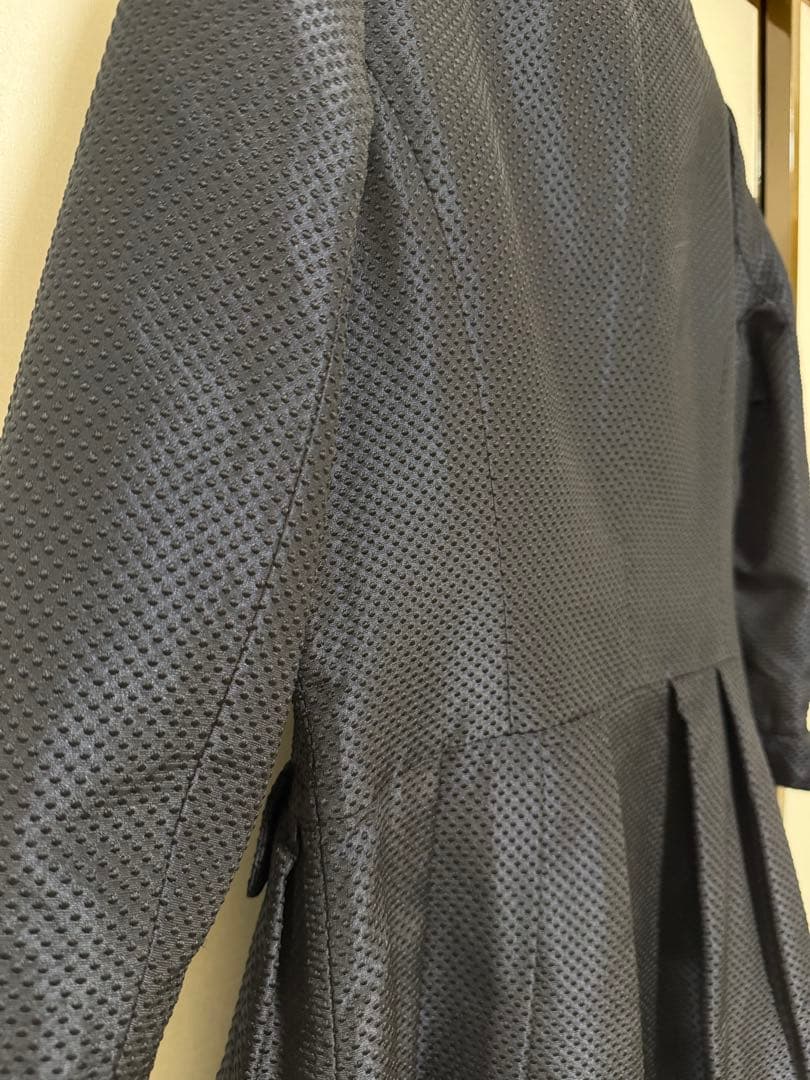 美品❤︎RENE ルネ シルク混 八分袖 コートワンピース ブラック 38 L