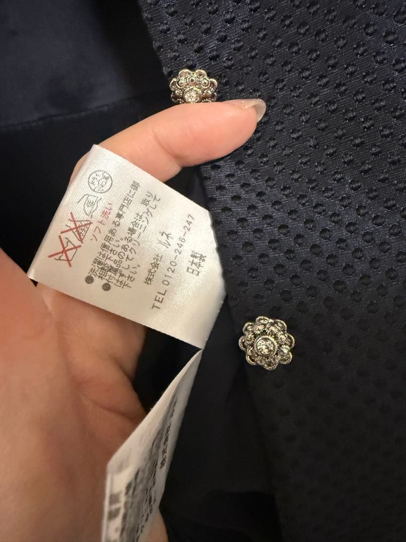 美品❤︎RENE ルネ シルク混 八分袖 コートワンピース ブラック 38 L