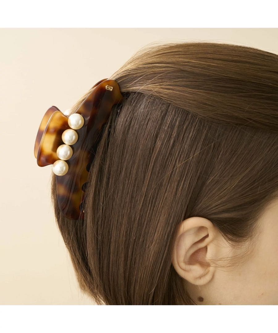 【美品】アレクサンドルドゥパリ ヘアクリップ エカイユ パール Lサイズ