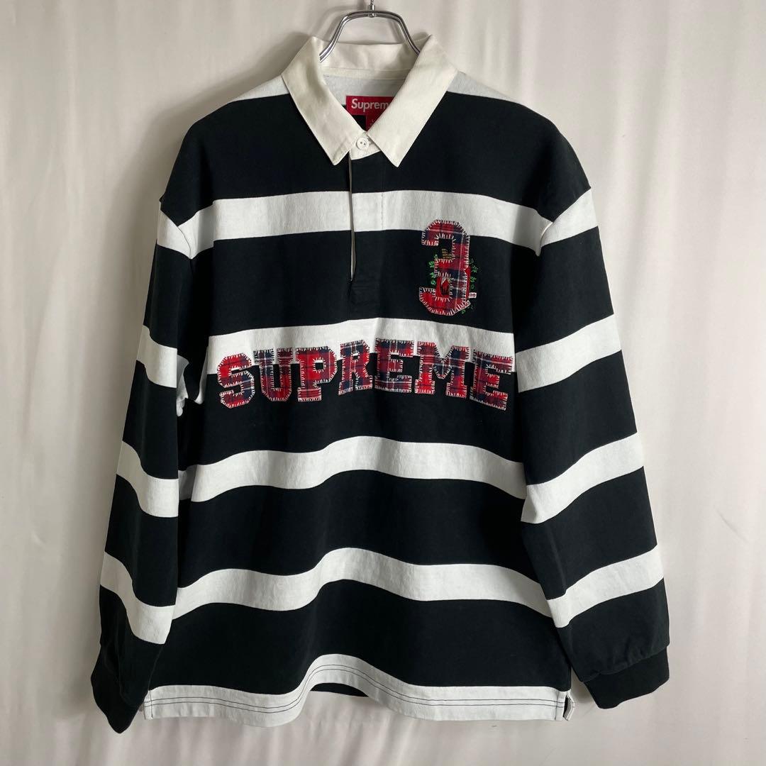 Supreme Stripe Rugby ポロシャツ L ラガーシャツ