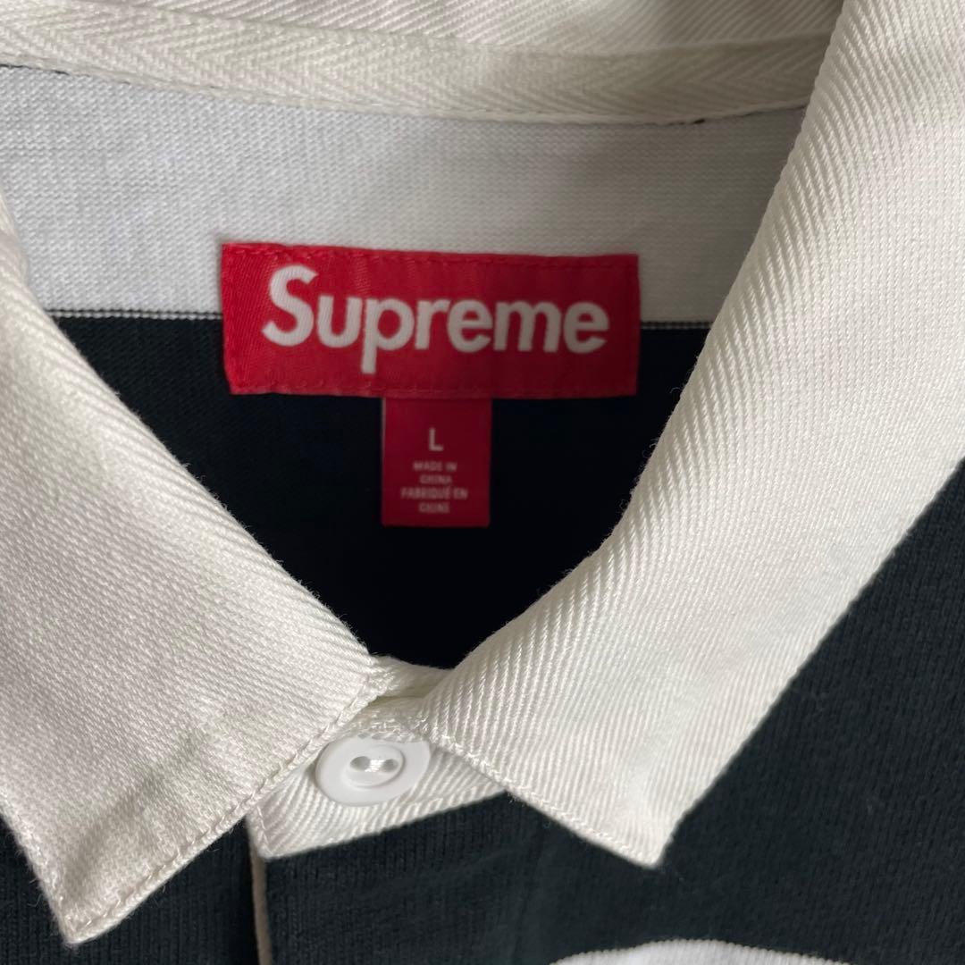 Supreme Stripe Rugby ポロシャツ L ラガーシャツ