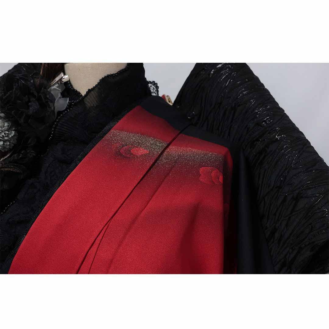 2026成人式まだ間に合います 振袖セット ◆トールサイズ赤黒フルセットJN53