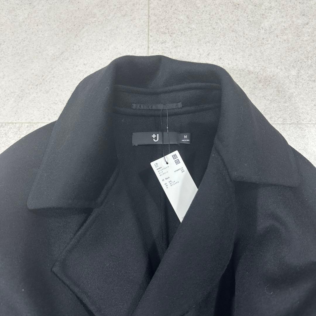 未使用タグ付【ユニクロ】ジルサンダー カシミヤブレンド ラップロングコート 黒