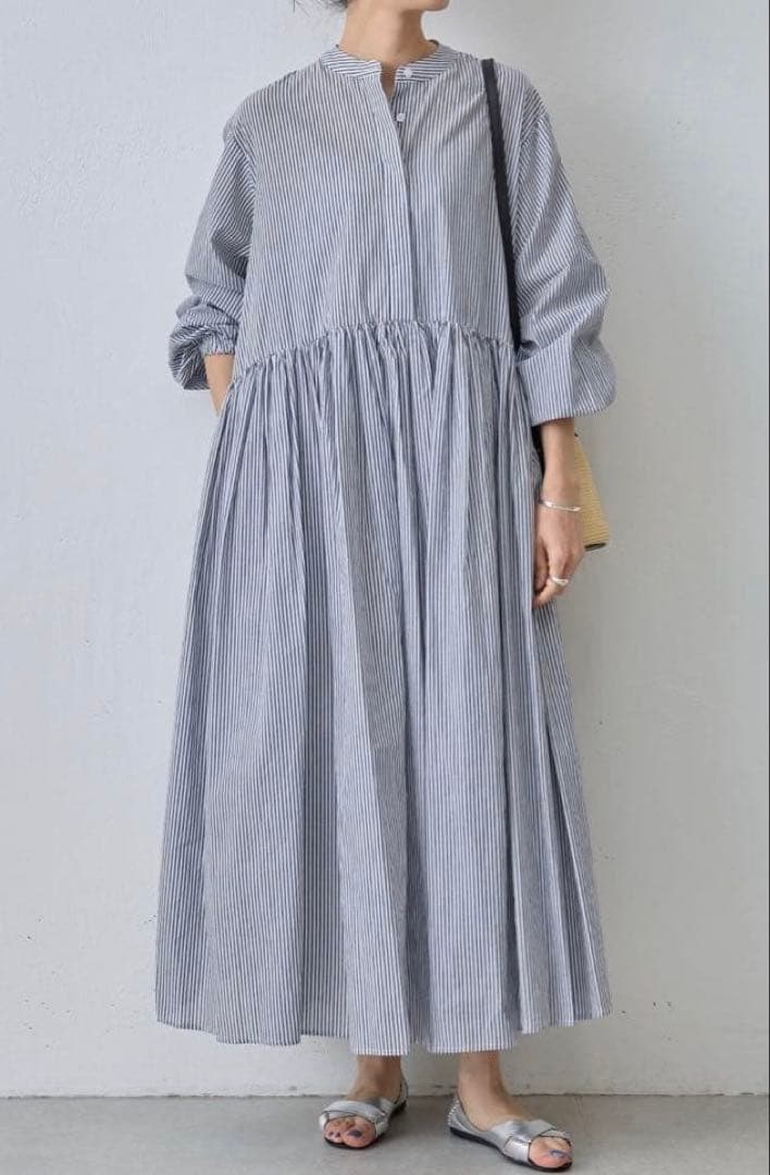 BEARDSLEYビアズリー　ストライプギャザーワンピース　サイズ1