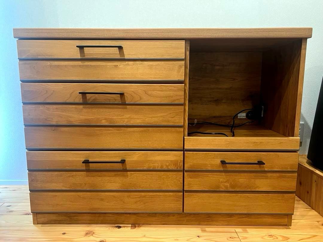 【日本製】リナ120キッチンカウンター　食器棚　作業台　カップボード　収納　国産