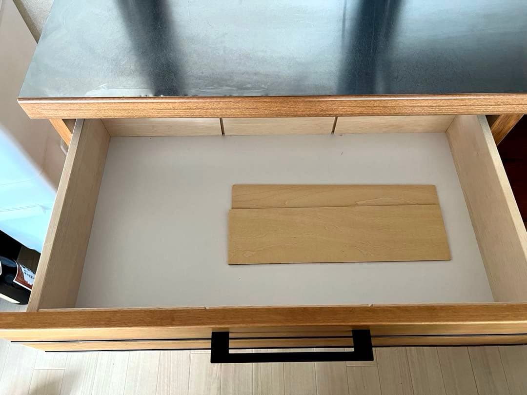 【日本製】リナ120キッチンカウンター　食器棚　作業台　カップボード　収納　国産