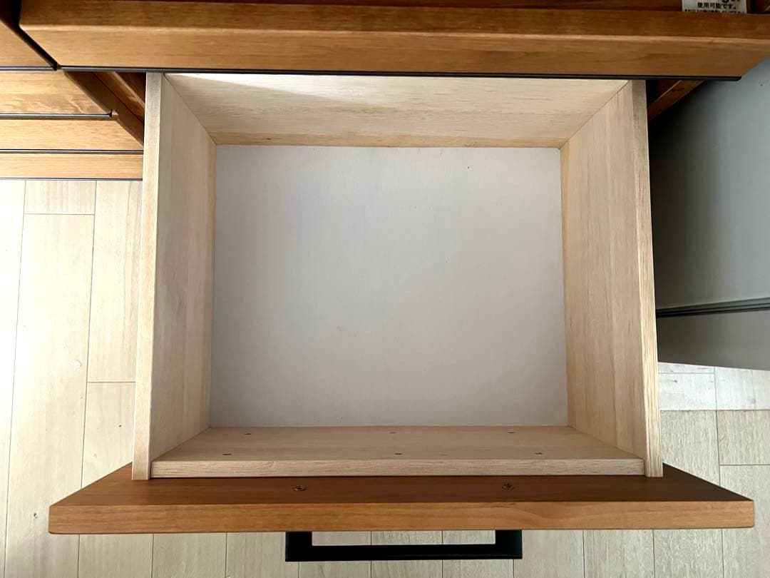 【日本製】リナ120キッチンカウンター　食器棚　作業台　カップボード　収納　国産