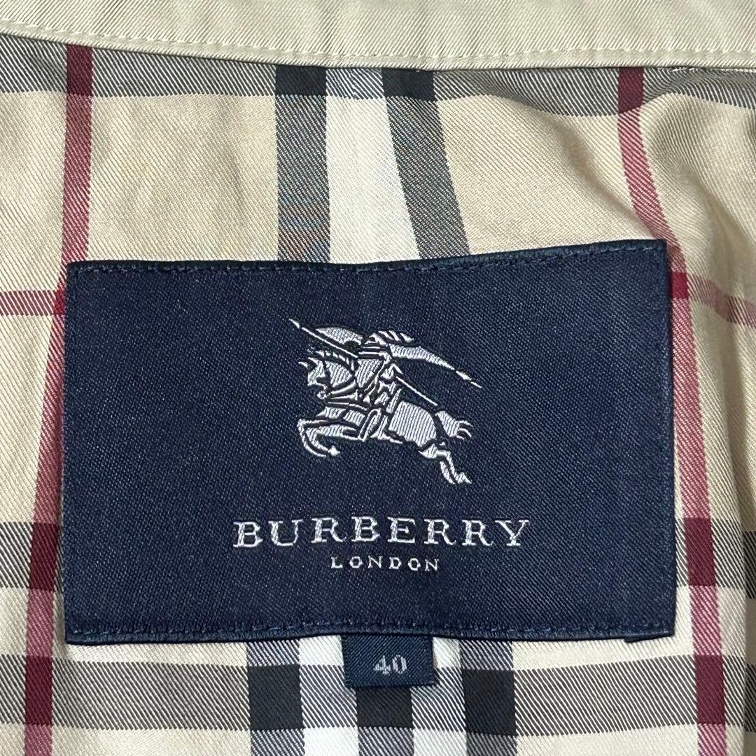 美品✨バーバリーロンドン ステンカラーコート　比翼 ロングノバチェック ベージュ