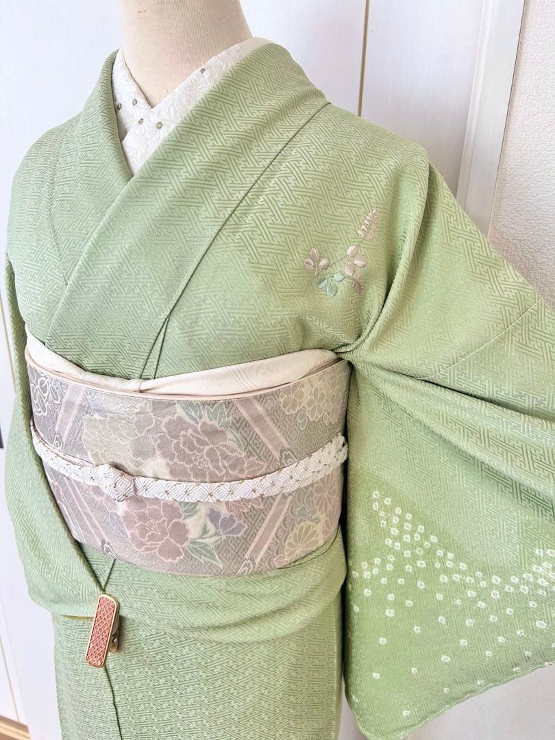 美品　一部しつけ糸付き　正絹訪問着　フルセット4点　卒業式　入学式　七五三