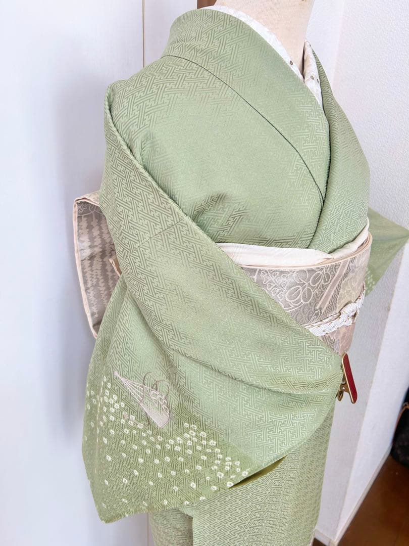 美品　一部しつけ糸付き　正絹訪問着　フルセット4点　卒業式　入学式　七五三