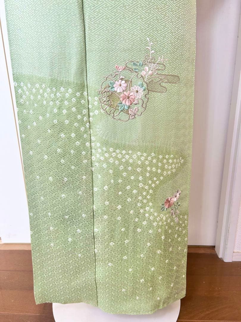 美品　一部しつけ糸付き　正絹訪問着　フルセット4点　卒業式　入学式　七五三