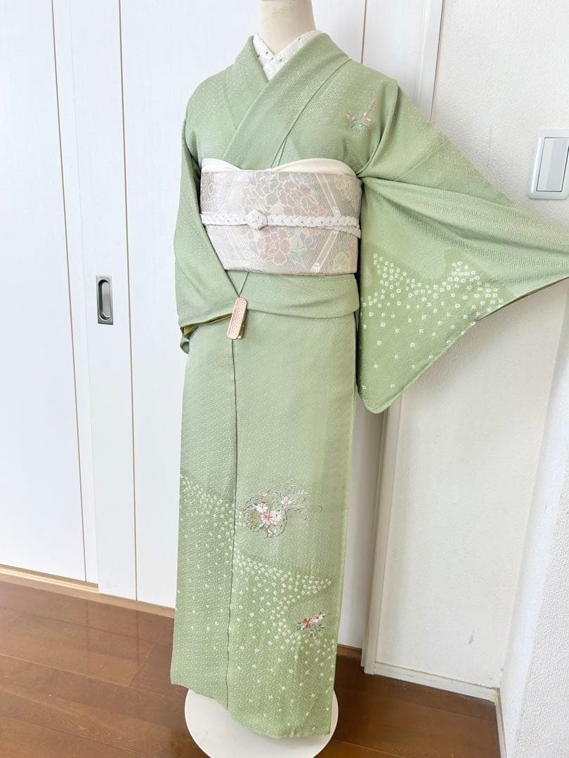 美品　一部しつけ糸付き　正絹訪問着　フルセット4点　卒業式　入学式　七五三