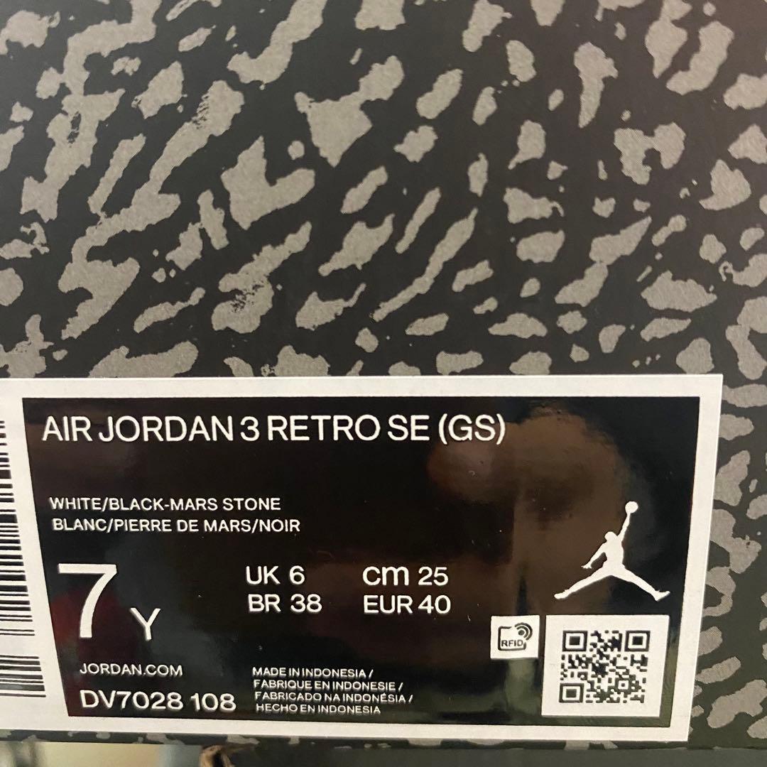 靴 25cm AIR JORDAN 3 RETRO SE (GS)