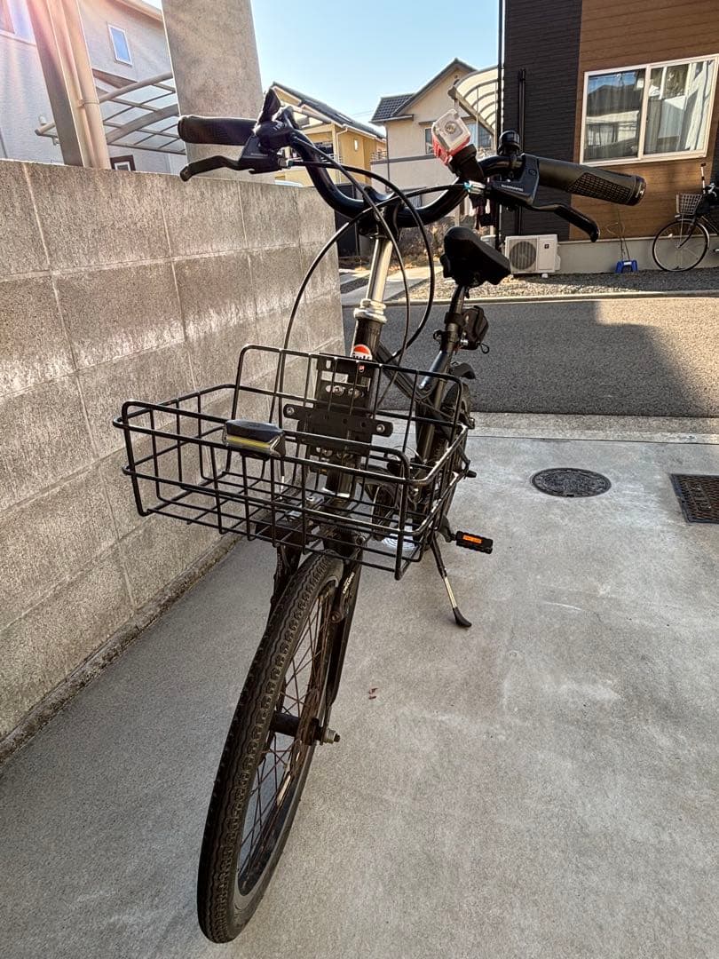 ミニ自転車 黒 バスケット付き