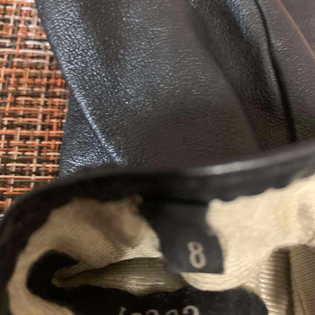 レザー手袋 ブラック サイズ8 ゴールド装飾