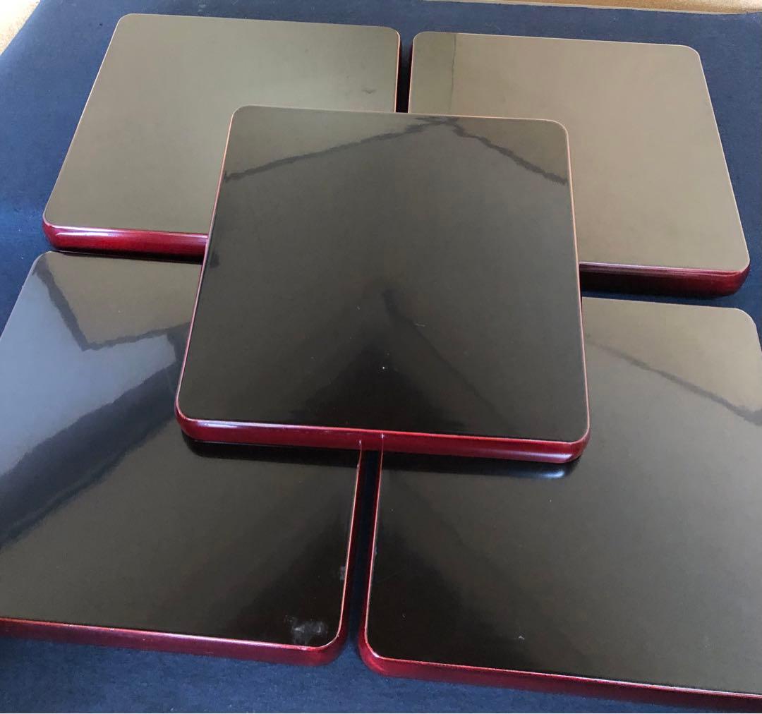 ❗️割引《R》春慶塗 四方膳5客 会席膳 隅丸 木製漆器 木箱　251216お5