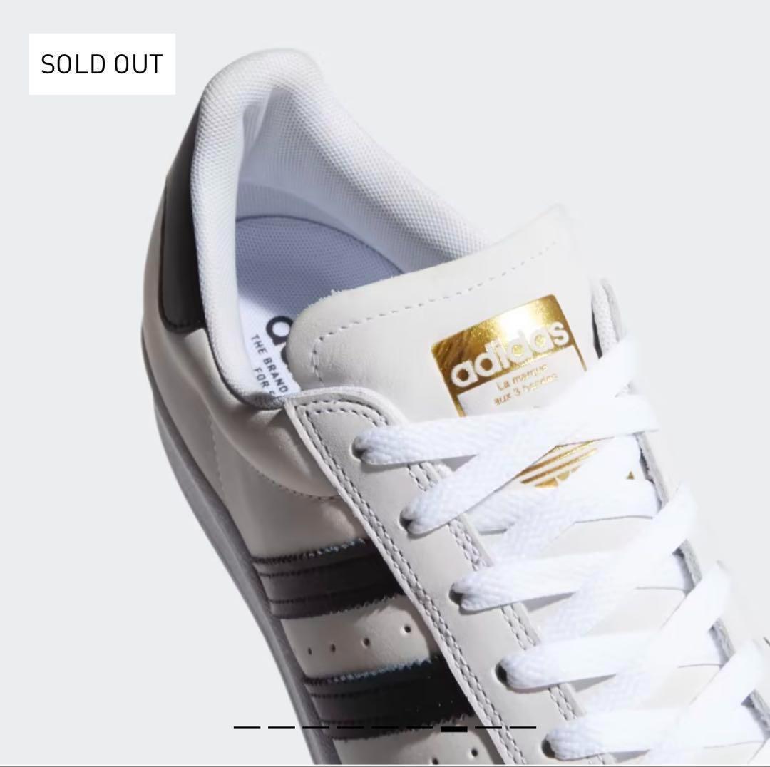 天然皮革✨新品✨ adidas スーパースター 24.0 白 黒金 スタンスミス