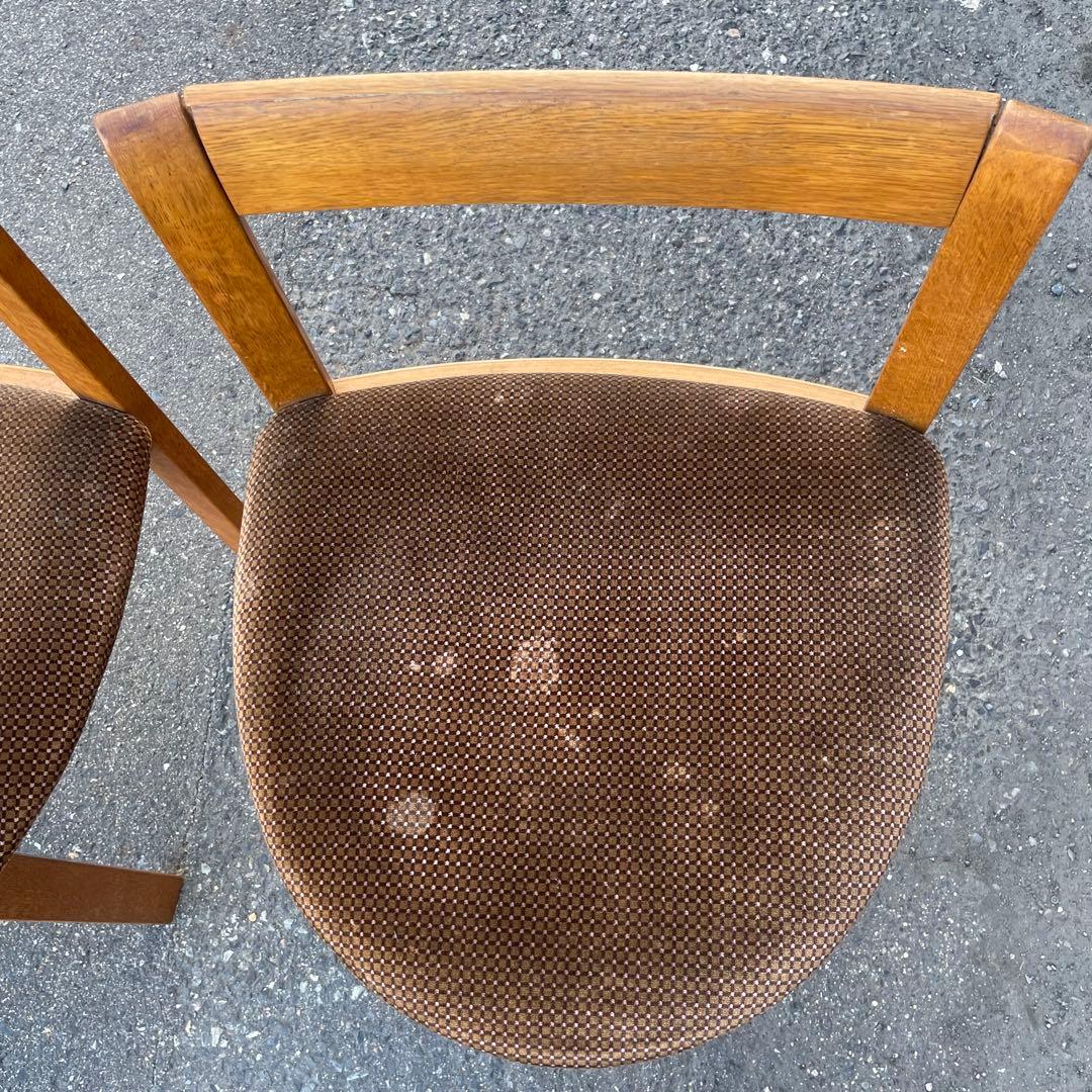 ① 天童木工　TENDO ベロア素材　木製　椅子　2脚ダイニング　コレクション