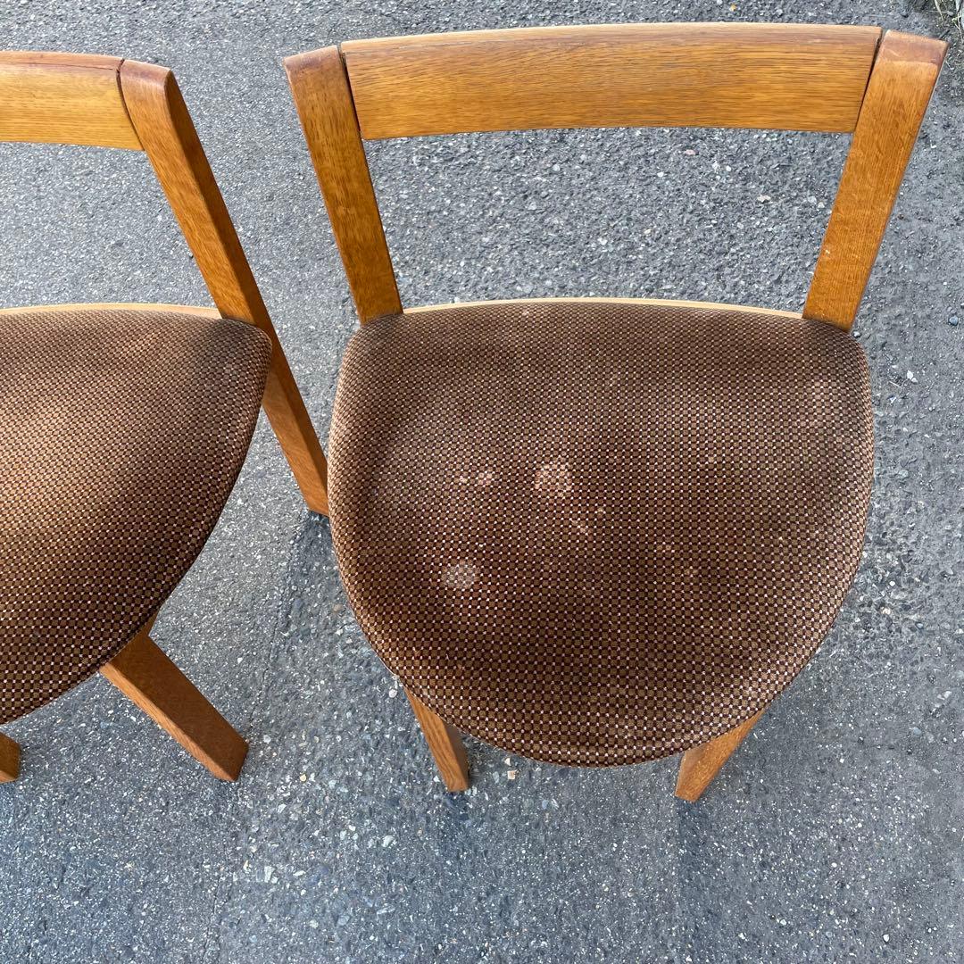 ① 天童木工　TENDO ベロア素材　木製　椅子　2脚ダイニング　コレクション