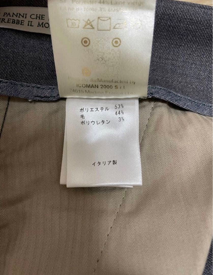 ピ*ロ様 BERWICH グレー ツープリーツスラックス　46